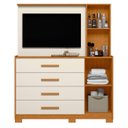 Ver imagem 6 de Cômoda para Quarto com Painel Tv 43 Pol Azaleia A02 Off/cinamomo - Mpozenato