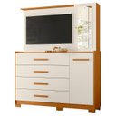 Ver imagem 3 de Cômoda para Quarto com Painel Tv 43 Pol Azaleia A02 Off/cinamomo - Mpozenato