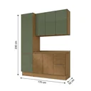 Ver imagem 4 de Cozinha Compacta 3 Peças com Paneleiro e Balcão com Tampo Vibra Canela/Verde Pistache