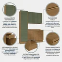 Ver imagem 5 de Cozinha Compacta 3 Peças com Paneleiro e Balcão com Tampo Vibra Canela/Verde Pistache
