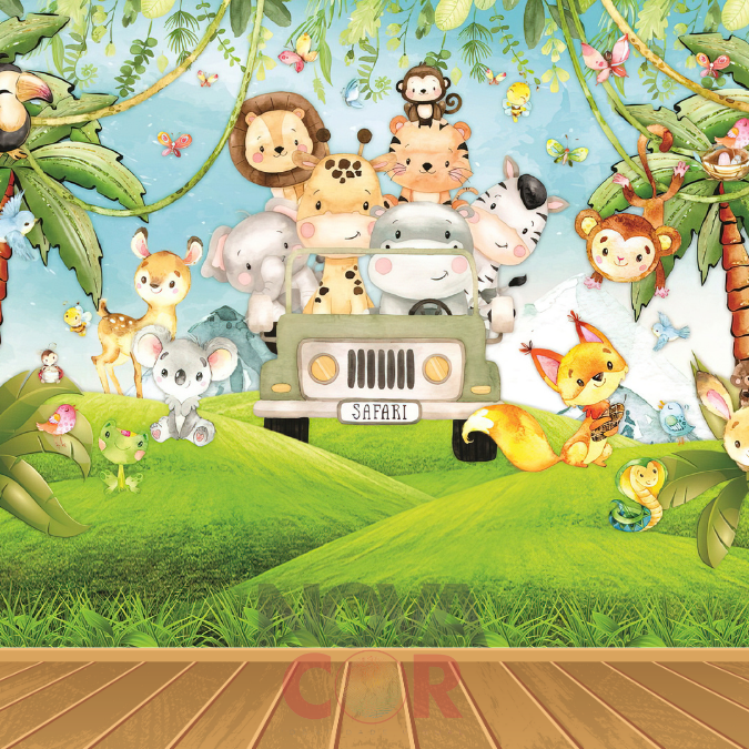 Papel de Parede Infantil Safari Floresta