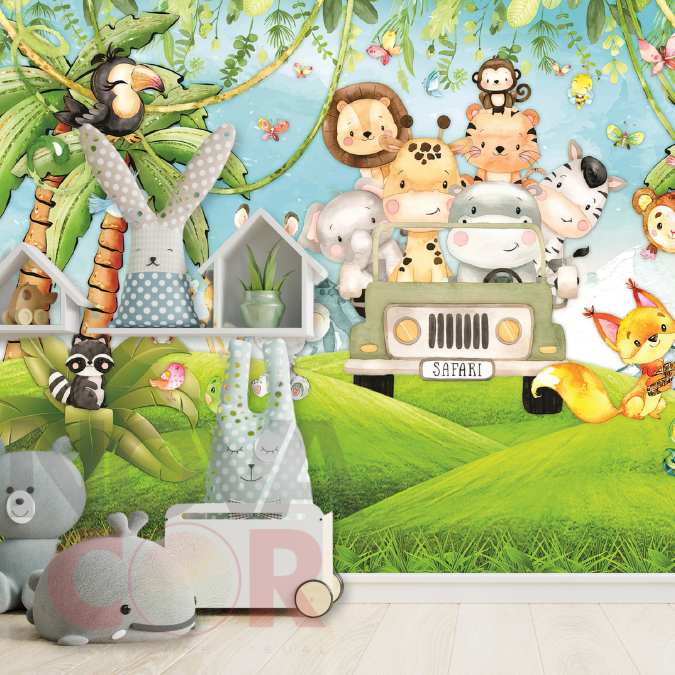 Papel de Parede Infantil Safari Floresta - 3