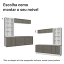 Ver imagem 6 de Estante Sala de Estar com Rack + Cristaleira 230cm Branco/Cinza/Branco Vik Madesa 01