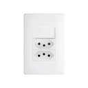 Ver imagem 1 de Interruptor Simples e Tomada Dupla 2p+t 10a Fame Habitat com Placa 4x2