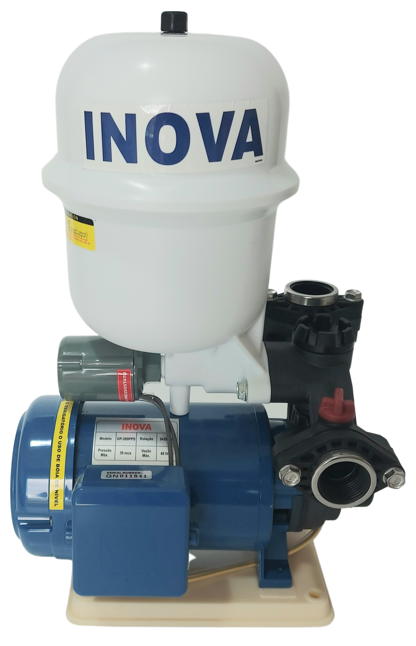 Pressurizador de Água Inova -gp 280 Ps -bivolt - Termoplástica de Alta Performance - com Pressostato