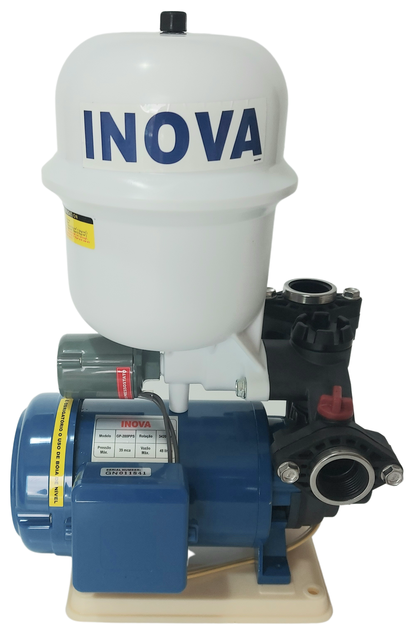 Pressurizador de Água Inova -gp 280 Pps -bivolt - Termoplástica de Alta Performance - com Pressostat