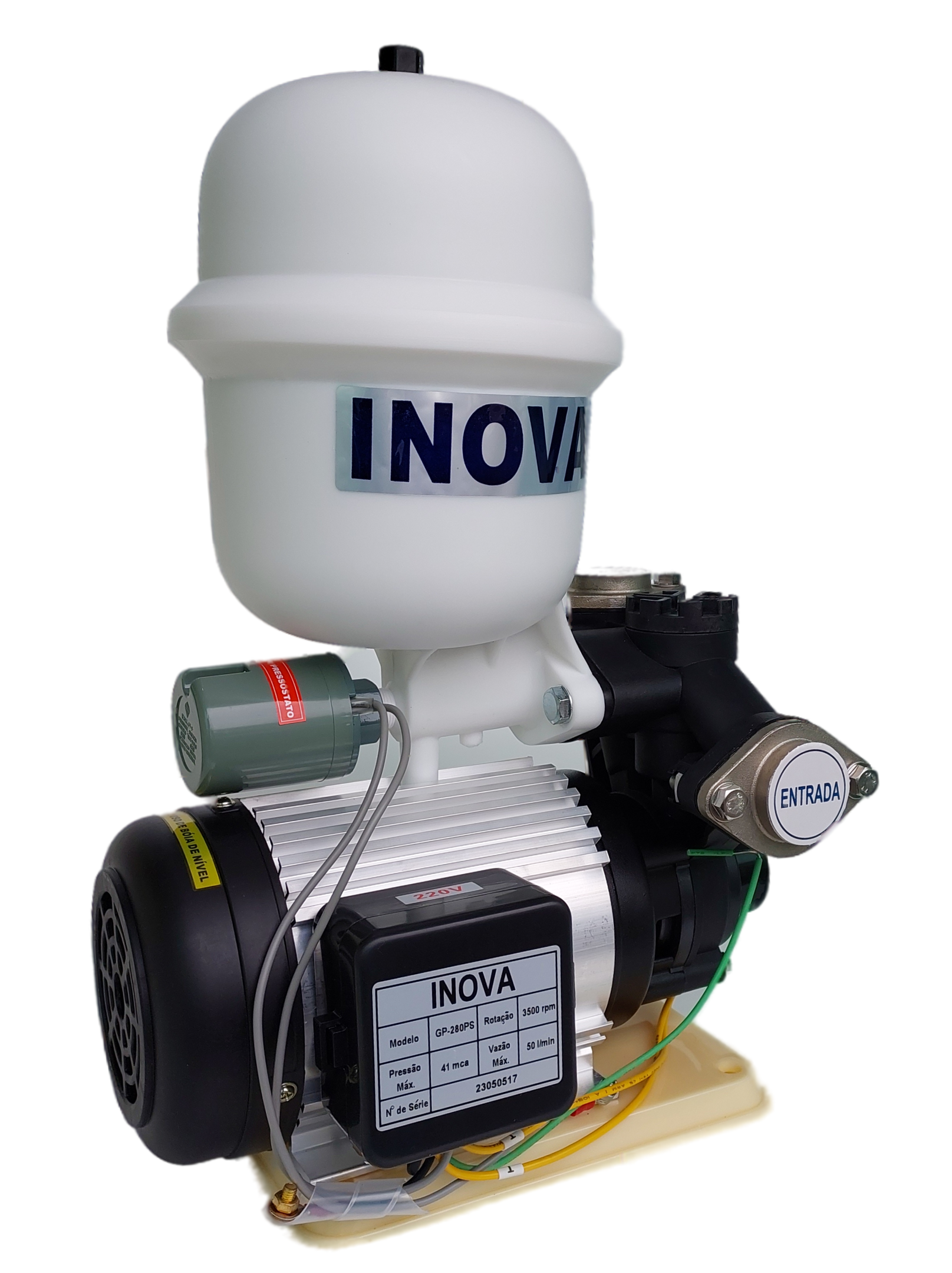 Pressurizador de Água Inova -gp 280 Ps -bivolt - Termoplástica de Alta Performance - com Pressostato - 3