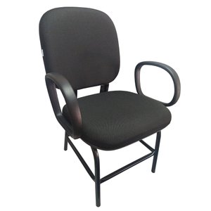 Cadeira Para Obeso Plus Size Com Braço Reforçada Até 170 Kg Anatômica Jserrano Preta