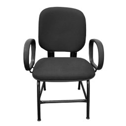 Cadeira Para Obeso Plus Size Com Braço Reforçada Até 170 Kg Anatômica Jserrano Preta - 5