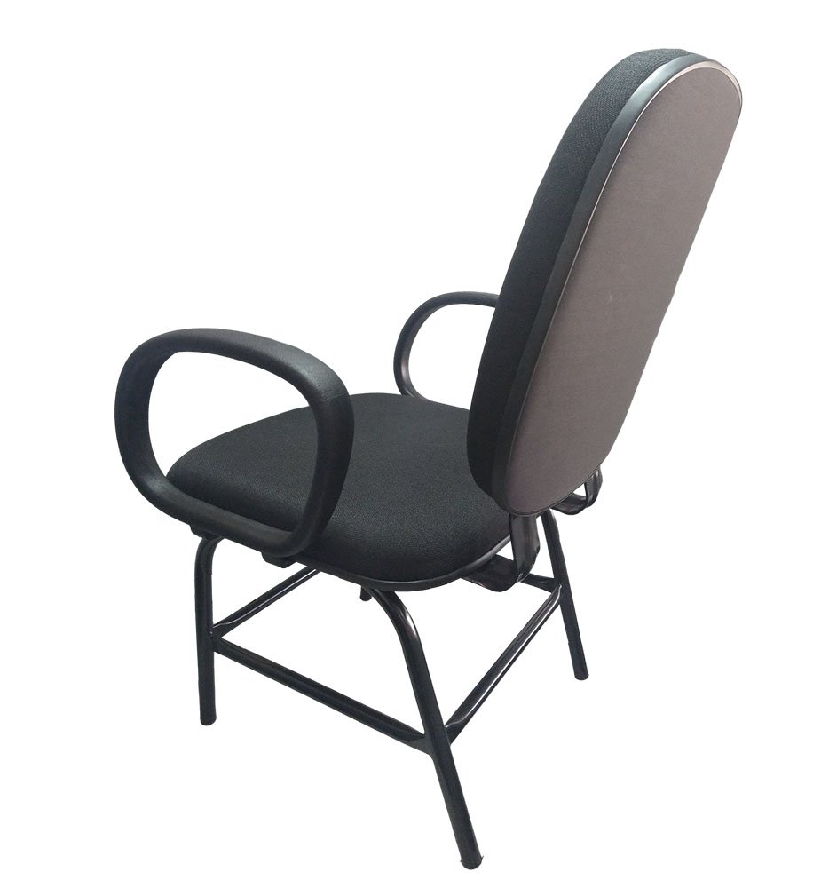 Cadeira Para Obeso Plus Size Com Braço Reforçada Até 170 Kg Anatômica Jserrano Preta - 4