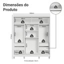 Ver imagem 4 de Guarda-Roupa Casal com Pés 3 Portas de Correr com Espelho Reno Madesa