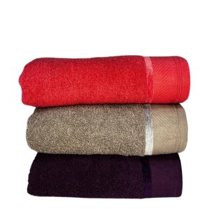 Kit 3 Toalhas de Banho Premium Grande e Grossa Eleganz Banhão 75x150 Cm 100% Algodão - Purpura - Gri
