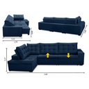 Ver imagem 2 de Sofá de Canto Retrátil e Reclinável com Molas 3,40x2,00 Esq Berlim Suede Azul Mirra Decor