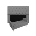 Ver imagem 1 de Jogo com Cabeceira Mirage + Recamier Grécia Solteiro 90 cm Suede Cinza