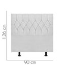 Ver imagem 2 de Cabeceira Estofada Istambul Capitonê 90cm Solteiro Box Quarto Suede Branco - Ahazzo Móveis