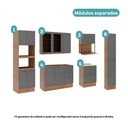 Ver imagem 4 de Armário de Cozinha Completa com Balcão Milla Flex One Carraro Nogal com Cinza Titânio
