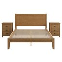 Ver imagem 1 de Cama Queen com Criados Topazio 3 Gavetas Madeira Maciça Taeda 169cm Marrom Milani Movelaria