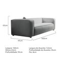 Ver imagem 3 de Kit Sofá 2 Lugares 160cm e Poltrona Decorativa Escritório Orgânico Cecília Bouclé Cinza