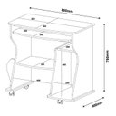 Ver imagem 4 de Escrivaninha Mesa Escritório com Rodinhas, Espaço para Computador, Cpu e Suporte 160 Artely Branca 100% MDF