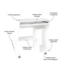 Ver imagem 5 de Escrivaninha Mesa Escritório com Rodinhas, Espaço para Computador, CPU e Suporte para Teclado 160 Artely Branco