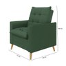 Poltrona Decorativa York C/ Puff em Veludo e Fibras de Silicone Just Time - 4