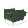 Poltrona Decorativa York C/ Puff em Veludo e Fibras de Silicone Just Time - 5