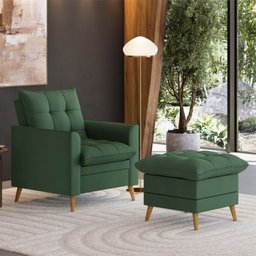 Poltrona Decorativa York C/ Puff em Veludojust Time - 5