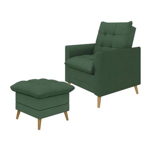 Poltrona Decorativa York C/ Puff em Veludojust Time