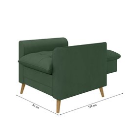 Poltrona Decorativa York C/ Puff em Veludojust Time - 7