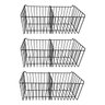 Kit 3 Cestos de Parede com Divisão em Aço Aramado Preto N5 - 1