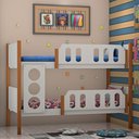 Ver imagem 3 de Beliche Solteiro Ônix para Quarto Infantil com Design Funcional em Madeira Premium - Branco/nature