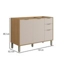 Ver imagem 4 de Balcão de Cozinha para Pia 120 Cm Colors 3 Portas 2 Gavetas 100% Mdf Freijó/nazca - Kits Paraná