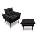 Ver imagem 1 de Kit C/ 01 Poltrona Opala + 01 Puff Opala Elegante Suede Preto