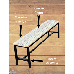 Banco para Vestiário Jardim Academia 150 Cm X 30 Cm X 45 Cm - 3