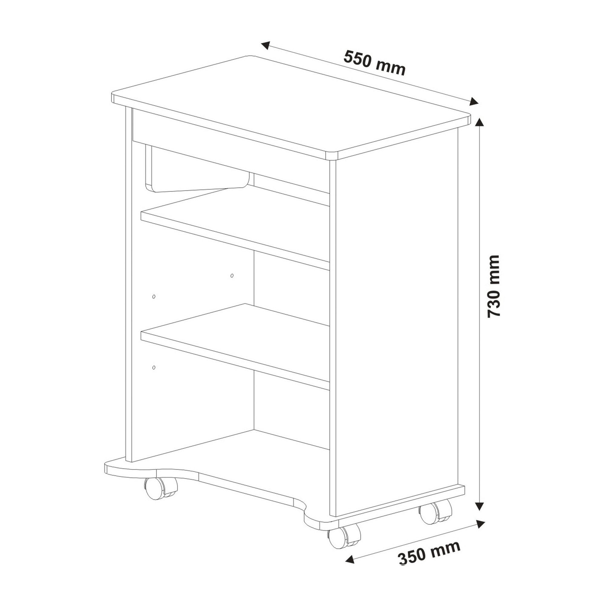 Mesa para Notebook com Rodinhas e Tampo Portátil Artely - 13