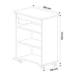 Mesa para Notebook com Rodinhas e Tampo Portátil  - 13