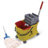Balde Espremedor para Mop Úmido Doblô 20 L Flex Amarelo + Mop Completo Bralimpia - 1