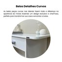 Ver imagem 7 de Escrivaninha Mesa Escritório em L Cannes 1 Gaveta 100% MDF 165cm Branca