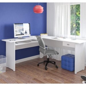 Mesa para Escritório em L 1 Gaveta Cannes 