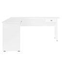 Ver imagem 3 de Escrivaninha Mesa Escritório em L Cannes 1 Gaveta 100% MDF 165cm Branca