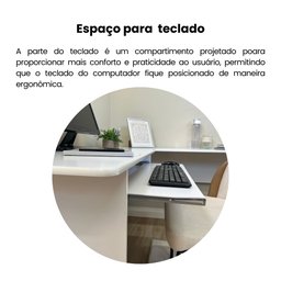 Mesa para Escritório em L 1 Gaveta Cannes  - 6