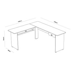 Mesa para Escritório em L 1 Gaveta Cannes  - 4