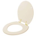 Ver imagem 2 de Assento Sanitário com Fechamento Lento Izy Creme para Vaso Deca com Ferragem Dourada