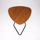 Ver imagem 4 de Mesa de Apoio para Sofá Folha Castanho Base em Metal Preto 68 Cm
