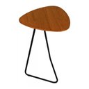 Ver imagem 1 de Mesa de Apoio para Sofá Folha Castanho Base em Metal Preto 68 Cm
