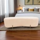 Ver imagem 7 de Puff Decorativo Orgânico Alana Couro Bege