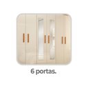 Ver imagem 6 de Guarda-roupa Casal Cancun 6 Portas 2 Gavetas com Espelho Cinmomo/off White - Fellicci