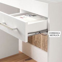 Escrivaninha Mesa Escritório com Gaveta Cooler 1 Gaveta 91cm Branca - 9