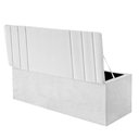 Ver imagem 2 de Kit Painel Cabeceira E Calçadeira Baú 140cm Casal Branco