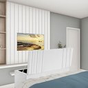Ver imagem 3 de Kit Painel Cabeceira E Calçadeira Baú 140cm Casal Branco